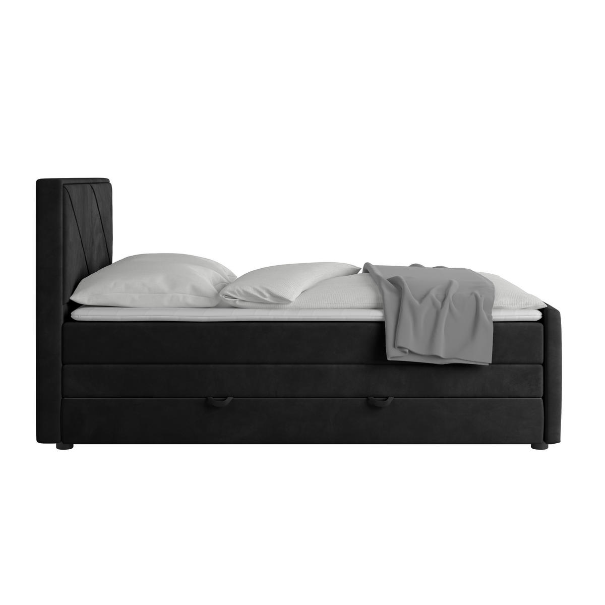 BOXSPRINGBETT 120/200 cm  in Schwarz  - Schwarz, Modern, Holz/Kunststoff (120/200cm) - MID.YOU