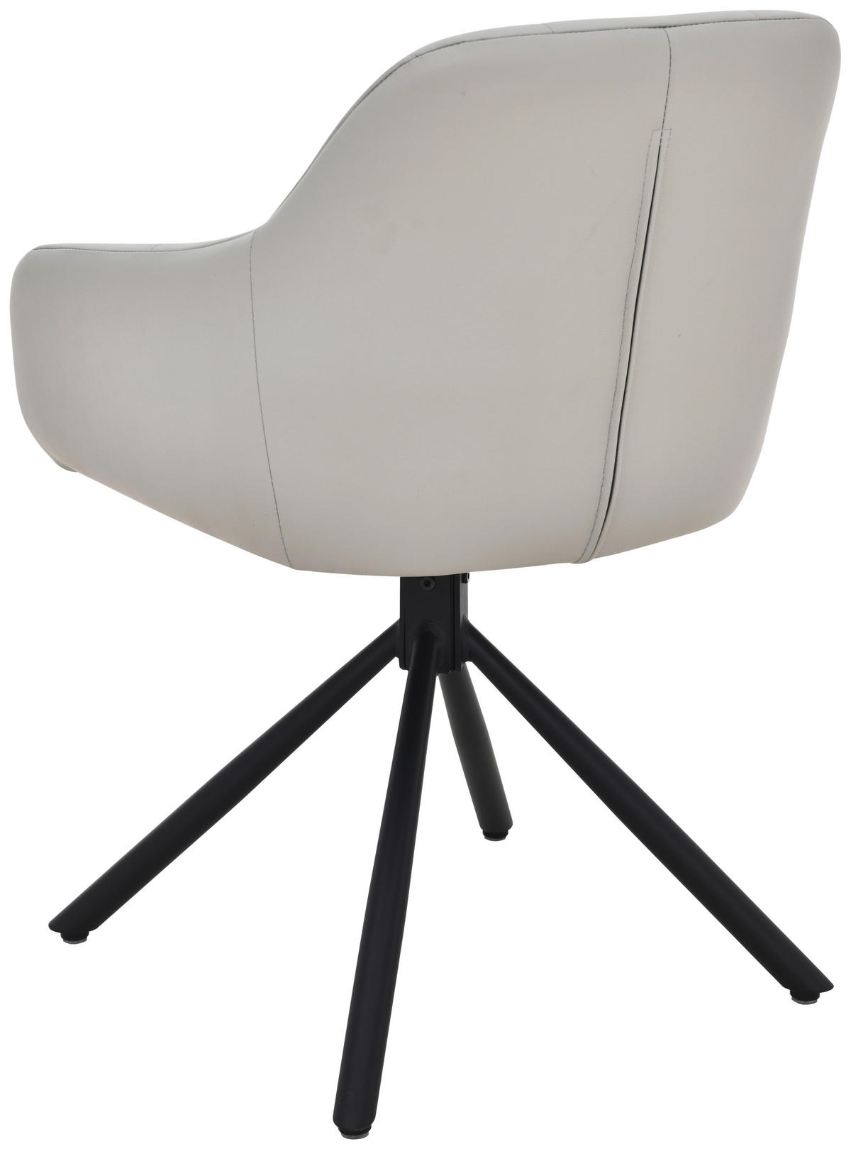 ARMLEHNSTUHL  in Eisen Echtleder pigmentiert  - Beige/Schwarz, Basics, Leder/Holz (56/82/59cm) - Livetastic