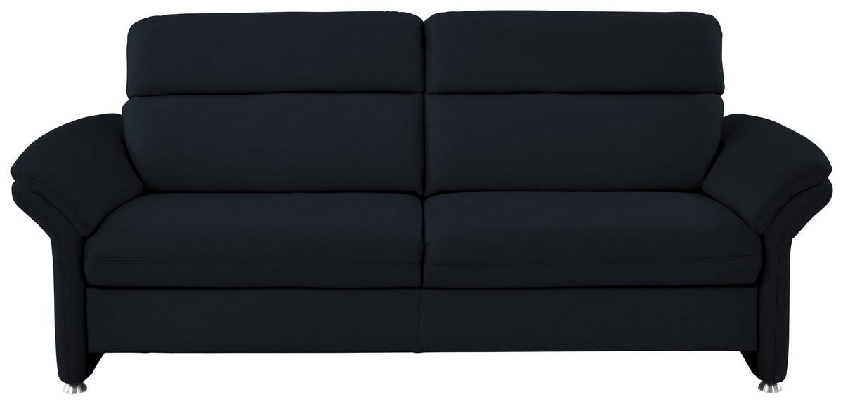 3-SITZER-SOFA in Echtleder Dunkelblau  - Alufarben/Dunkelblau, Konventionell, Leder/Metall (228/96/92cm) - Beldomo Premium