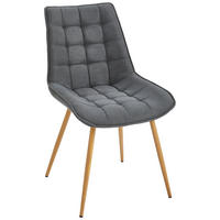 STUHL  in Eisen Webstoff  - Eichefarben/Grau, Modern, Textil/Metall (51/88/62cm) - Livetastic