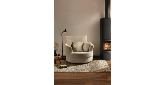 SESSEL in Flachgewebe Weiß  - Schwarz/Weiß, KONVENTIONELL, Textil/Metall (115/72/115cm) - Carryhome