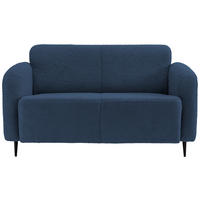 2-SITZER-SOFA in Teddystoff Blau  - Blau/Schwarz, Modern, Textil/Metall (140/76/90cm) - Livetastic