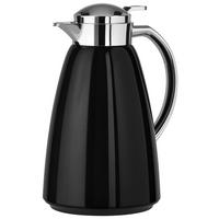 En termos i svart som är tillverkad av metall och plast och rymmer ca 1 liter