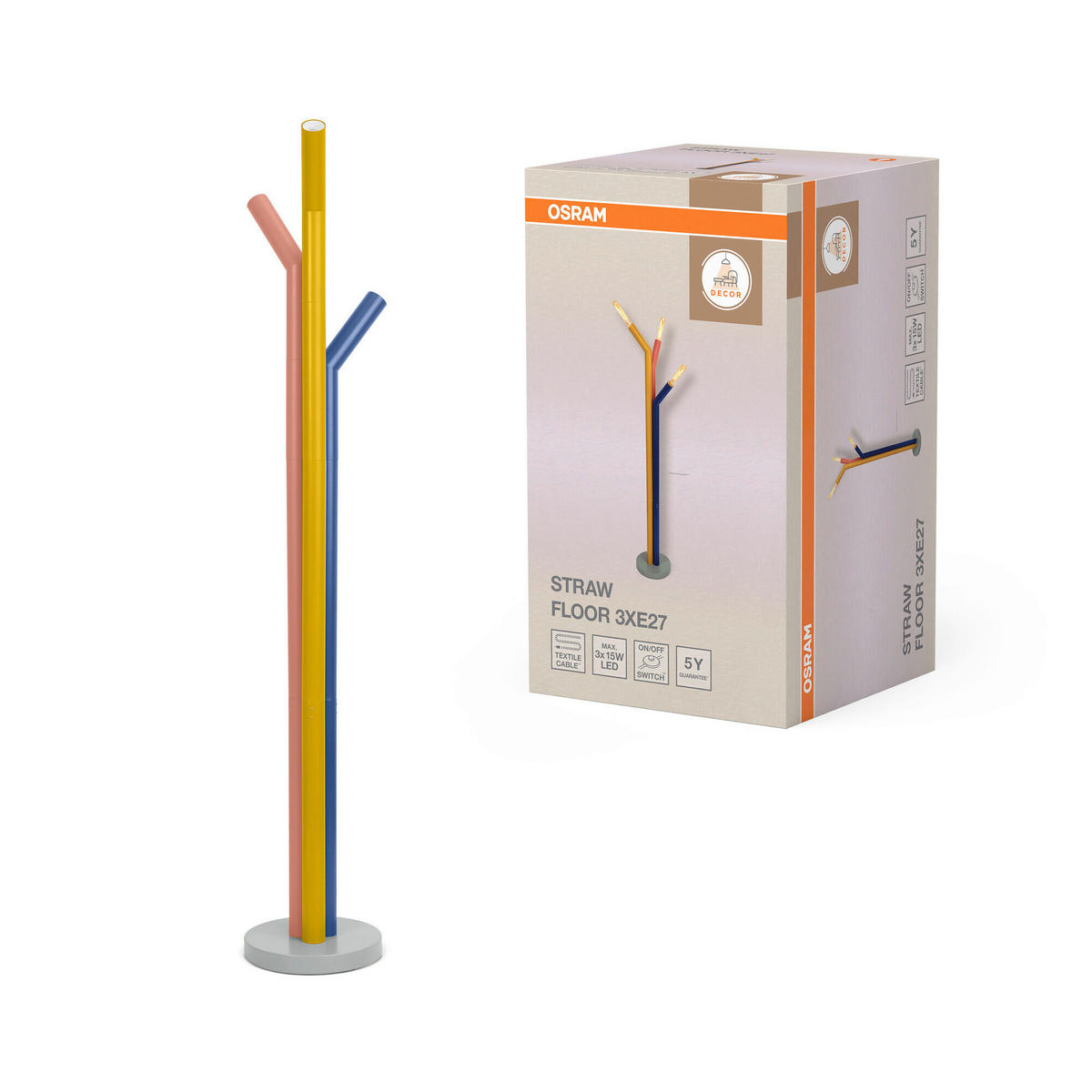 STEHLEUCHTE 25,7/146,5 cm    - Design, Metall (25,7/146,5cm) - Osram