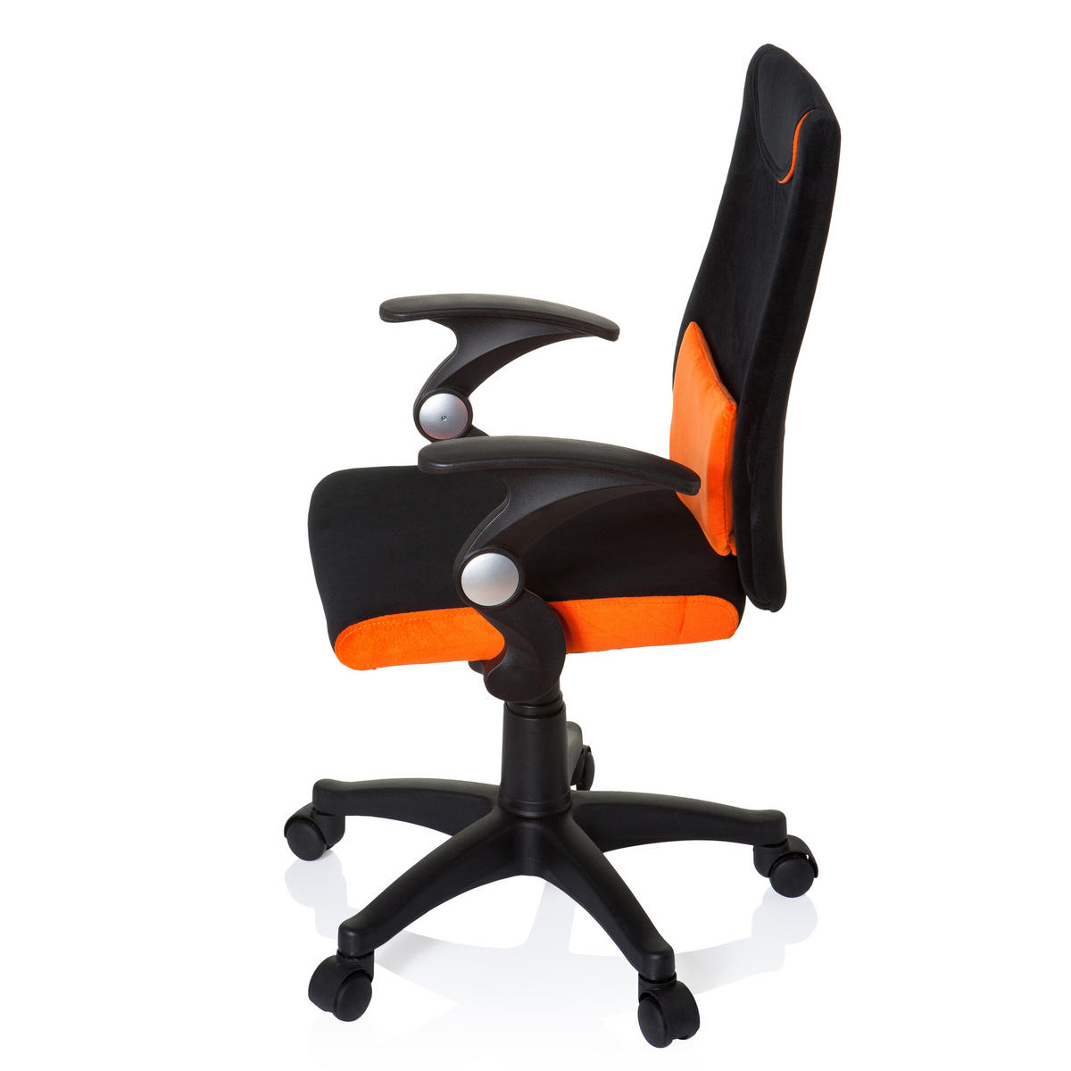 OTOČNÁ ŽIDLE PRO MLÁDEŽ, oranžová, černá - oranžová/černá, Basics, plast (50/87-97/40cm) - MID.YOU