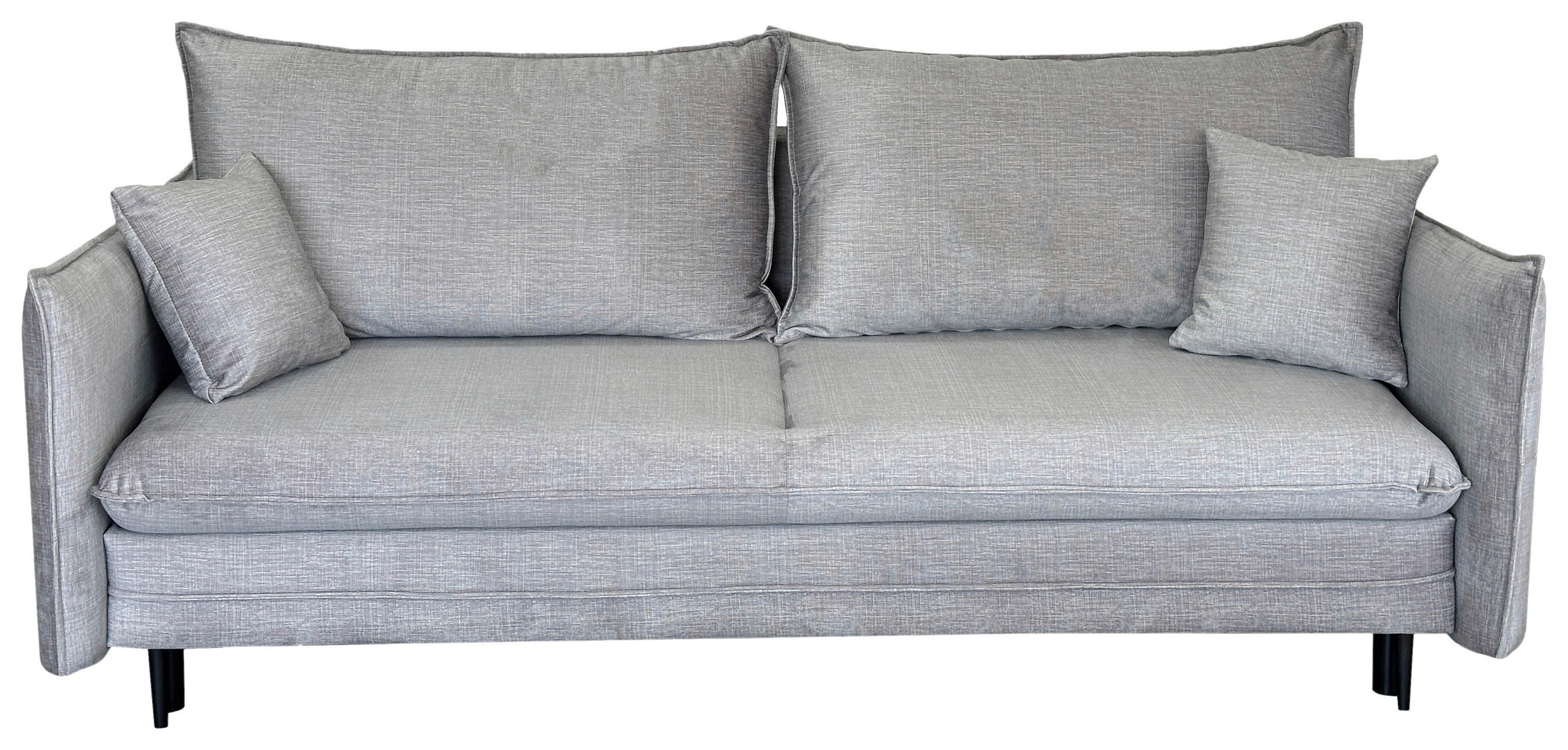 SCHLAFSOFA Flachgewebe Grau  - Schwarz/Grau, Design, Holz/Kunststoff (216/96/102cm) - MID.YOU