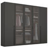 DREHTÜRENSCHRANK in Graphitfarben  - Graphitfarben, Trend, Glas/Holzwerkstoff (251/223/60cm) - Novel