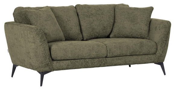 2-SITZER-SOFA Chenille Grün  - Schwarz/Grün, KONVENTIONELL, Textil/Metall (190/70/98cm) - Carryhome