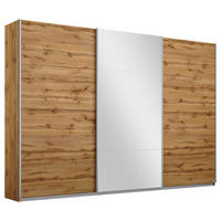 SCHWEBETÜRENSCHRANK in Eichefarben  - Eichefarben/Alufarben, Modern, Holzwerkstoff/Metall (271/230/62cm) - Rauch Möbel