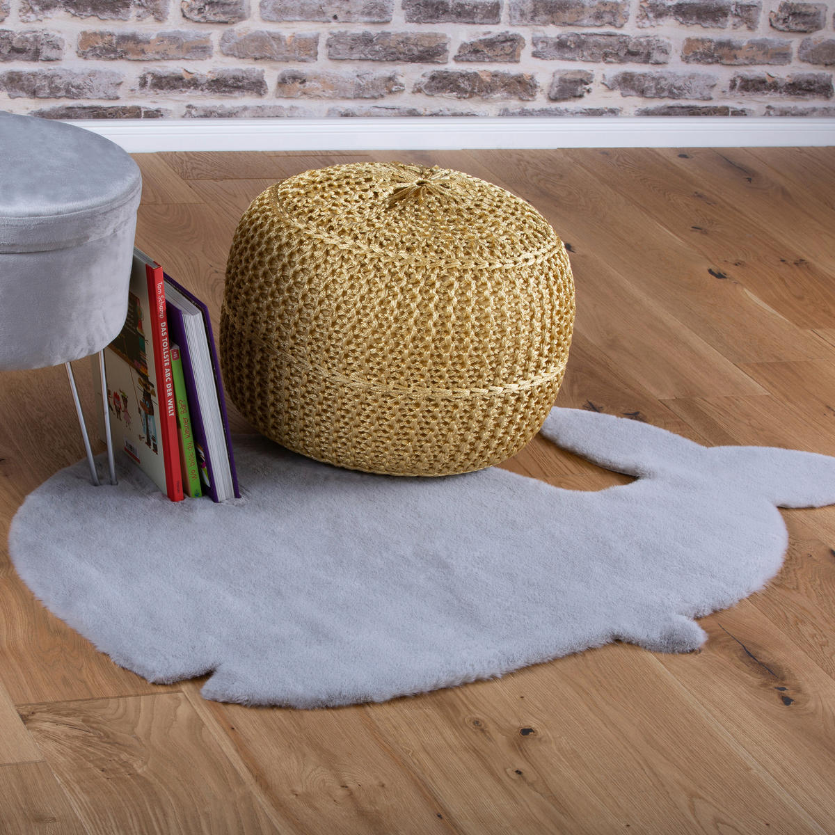 KINDERTEPPICH 114/66 cm  - Silberfarben, Trend, Kunststoff/Textil (114/66cm) - Obsession