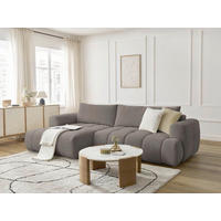 ECKSCHLAFSOFA FUJI Leinenoptik Taupe  inkl.  - Taupe/Schwarz, MODERN, Kunststoff/Textil (160/292cm)