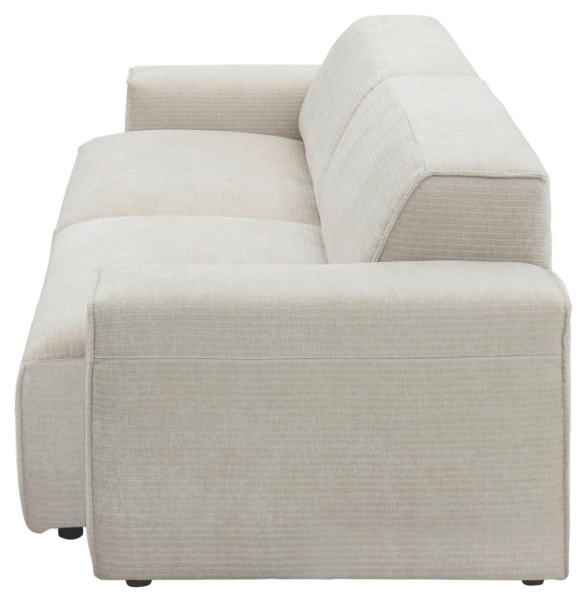 BIGSOFA in Chenille Beige  - Beige/Schwarz, Design, Kunststoff/Textil (238/71/101cm) - Pure Home Lifestyle