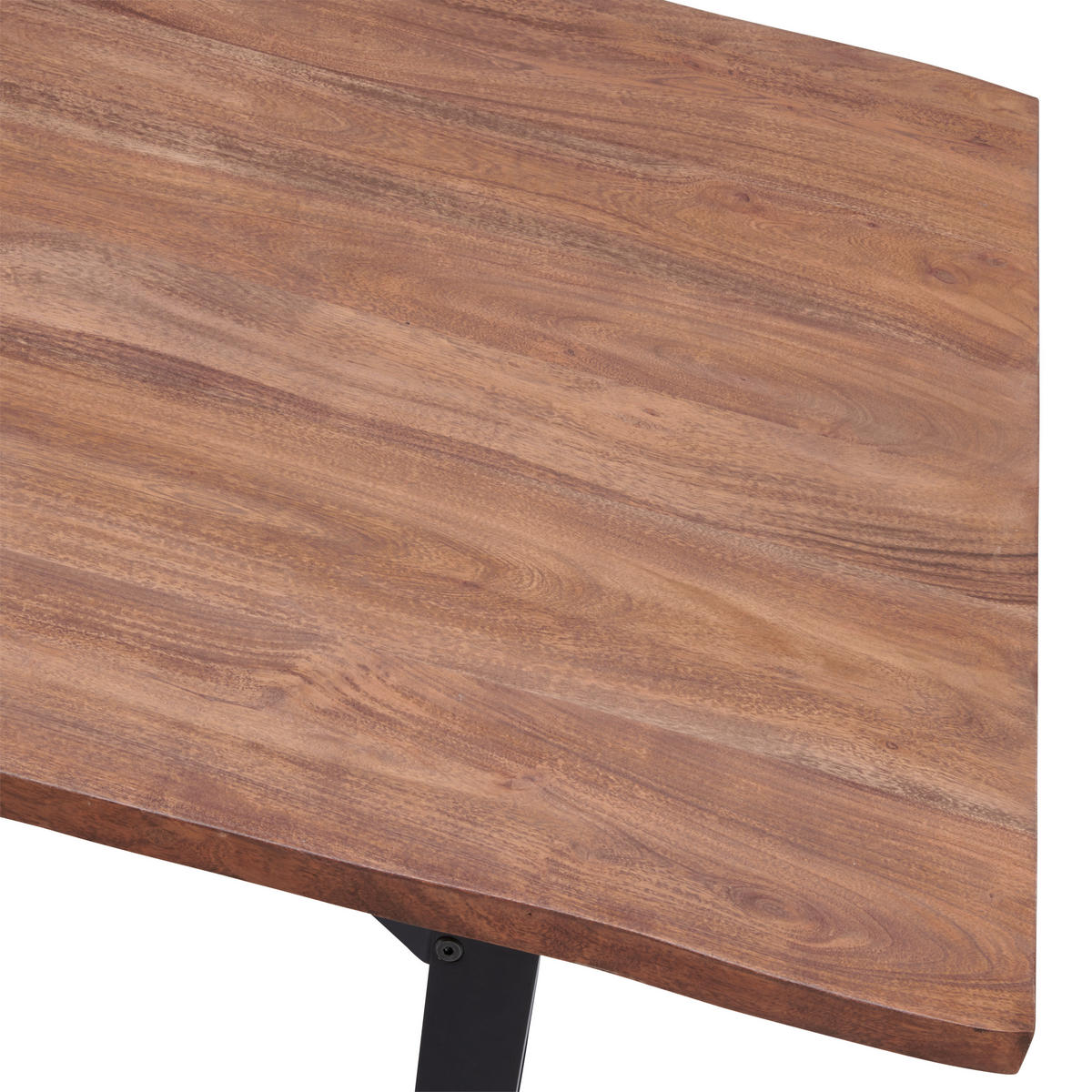 ÉTKEZŐASZTAL - akácia színű/fekete, Modern, fa/fém (160/90/77cm) - Livetastic