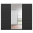 SCHWEBETÜRENSCHRANK 271/223/68 cm 3-türig Schwarz  - Alufarben/Schwarz, KONVENTIONELL, Glas/Holzwerkstoff (271/223/68cm) - Novel