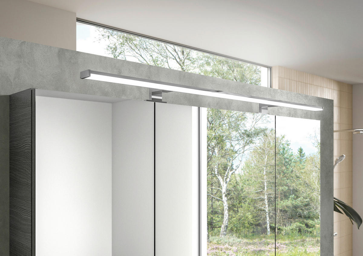 BADEZIMMER 3-teilig  in 135 cm  - Chromfarben/Graphitfarben, MODERN, Glas/Keramik (135cm) - Sadena