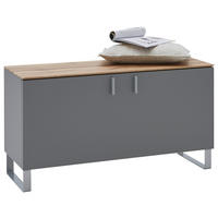 GARDEROBENBANK  in 93/49/36 cm  - Eichefarben/Alufarben, Design, Holz/Metall (93/49/36cm) - Dieter Knoll