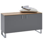 GARDEROBENBANK  in 93/49/36 cm  - Eichefarben/Alufarben, Design, Holz/Metall (93/49/36cm) - Dieter Knoll