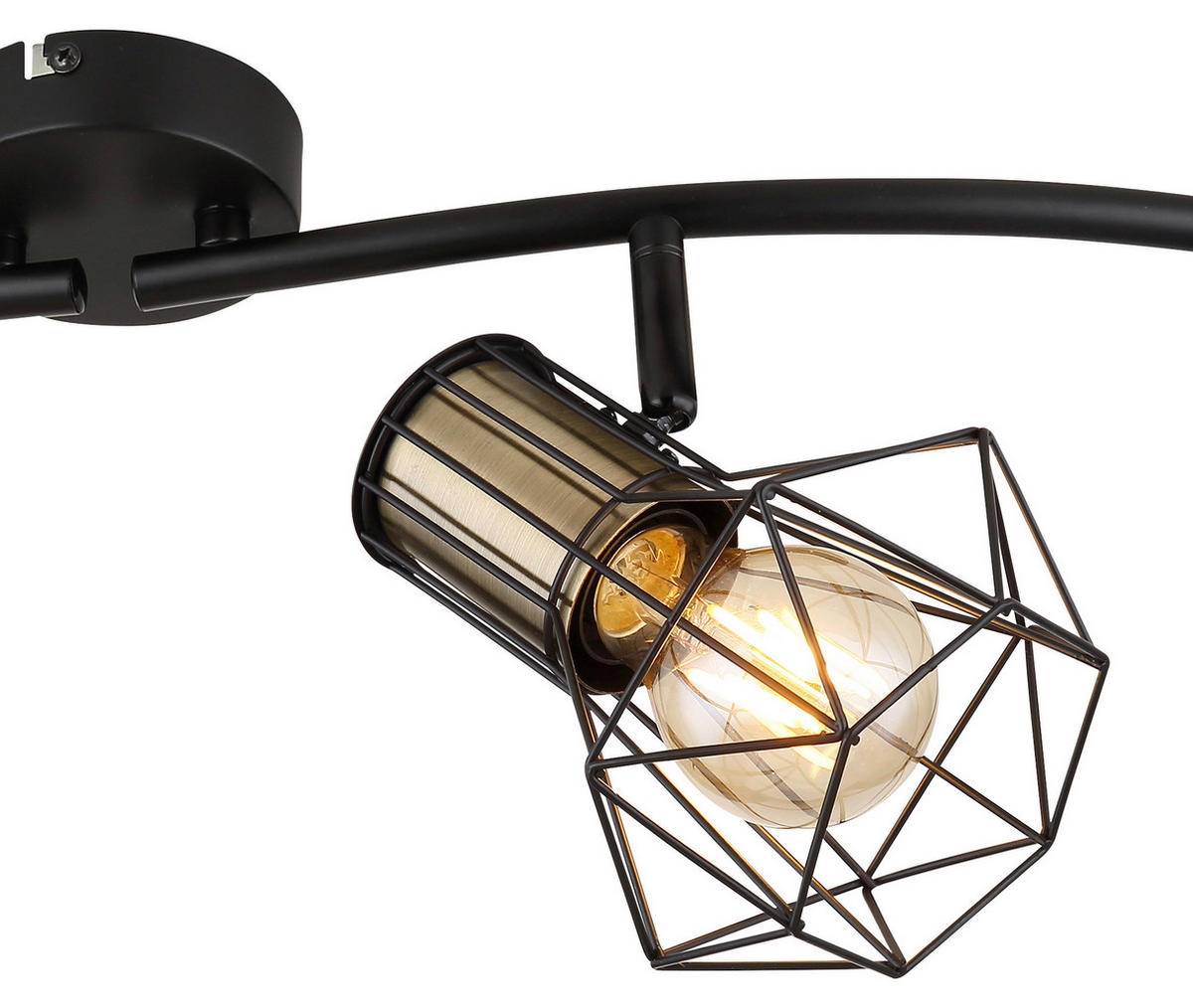 SPOTLIGHT 80/22,5 cm   - mässingsfärgad/svart, Trend, metall (80/22,5cm) - Globo