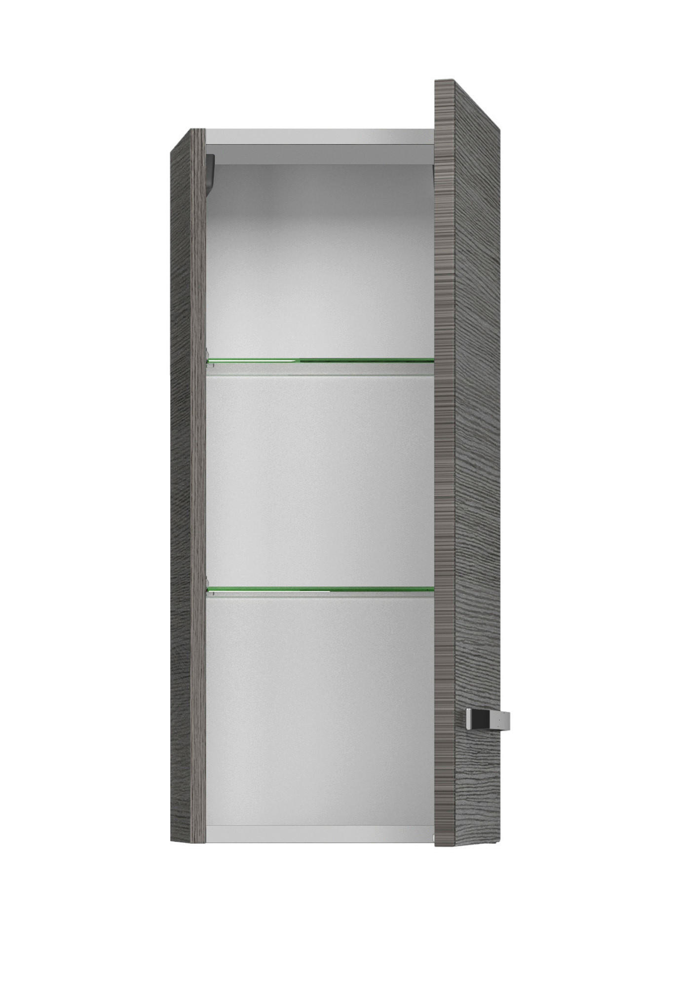 FALISZEKRÉNY 30/70/17 cm  - grafitszürke/króm, Basics, faalapú anyag/Üveg (30/70/17cm) - Sadena