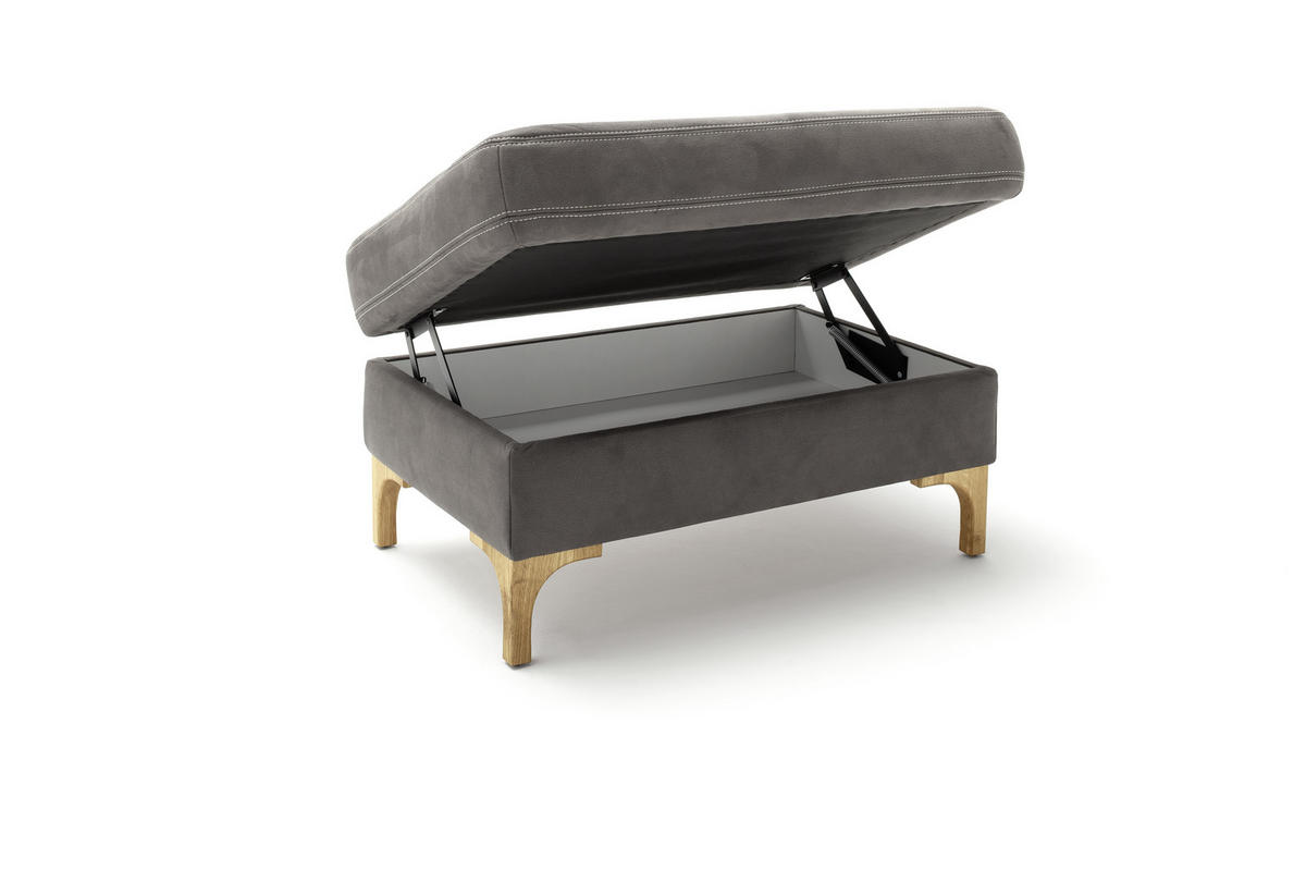 ECKSOFA in Mikrofaser Anthrazit  278/185 cm  - Eichefarben/Anthrazit, Design, Holz/Textil (278/185cm) - Pure Home Lifestyle
