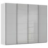 SCHWEBETÜRENSCHRANK 271/235/68 cm 4-türig Grau  - Chromfarben/Grau, KONVENTIONELL, Glas/Holzwerkstoff (271/235/68cm) - Novel