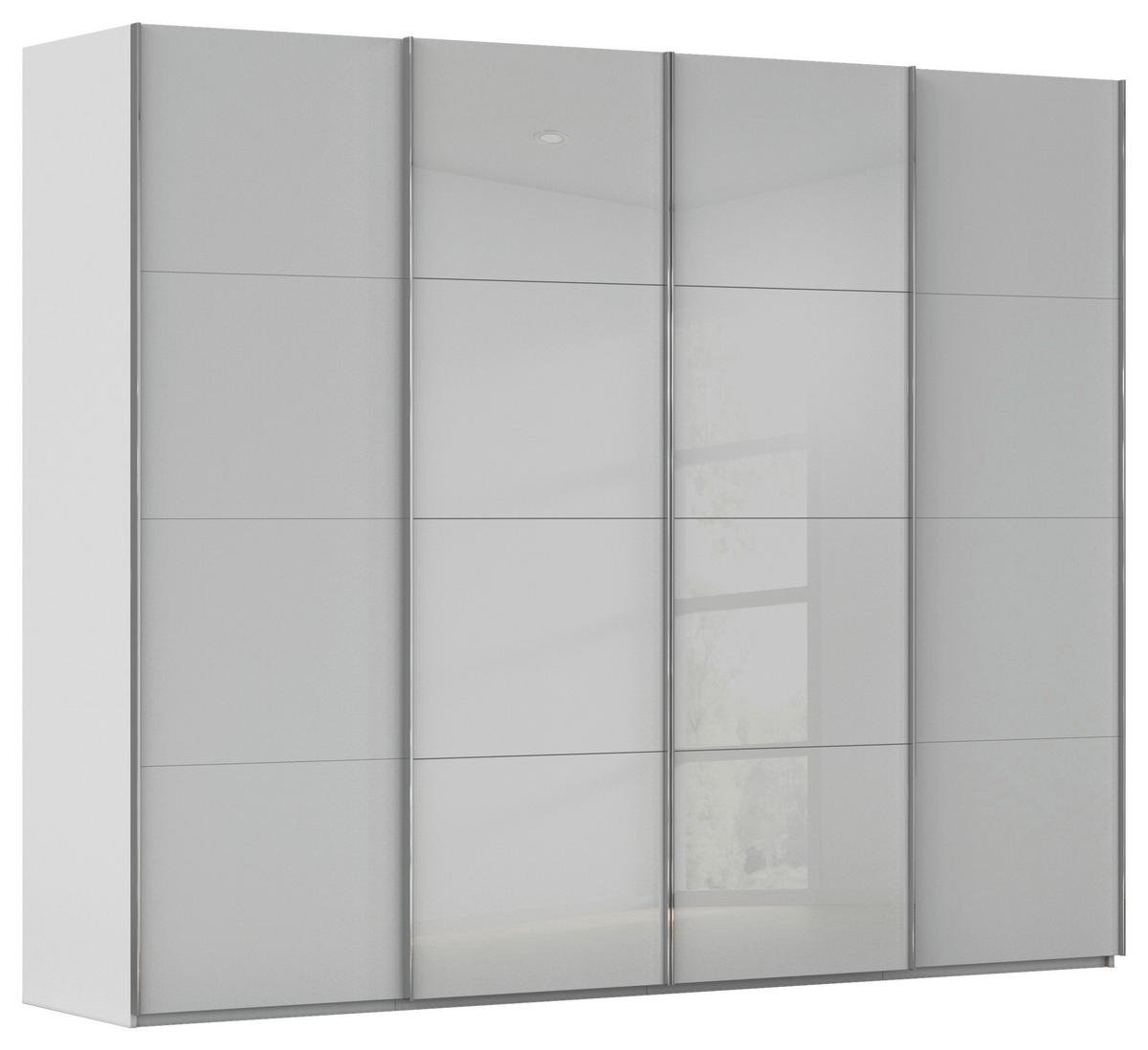 SCHWEBETÜRENSCHRANK 271/235/68 cm 4-türig Grau  - Chromfarben/Grau, KONVENTIONELL, Glas/Holzwerkstoff (271/235/68cm) - Novel
