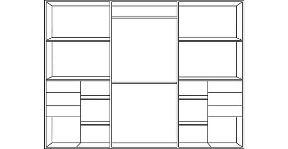 SCHWEBETÜRENSCHRANK 270/208/64 cm 3-türig Sahara, Graphitfarben - Schwarz/Graphitfarben, Design, Glas/Holzwerkstoff (270/208/64cm) - Carryhome