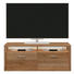 LOWBOARD Eiche furniert, massiv geölt Eichefarben - Eichefarben/Nickelfarben, KONVENTIONELL, Holz/Metall (125,6/54,3/47,6cm) - Voleo