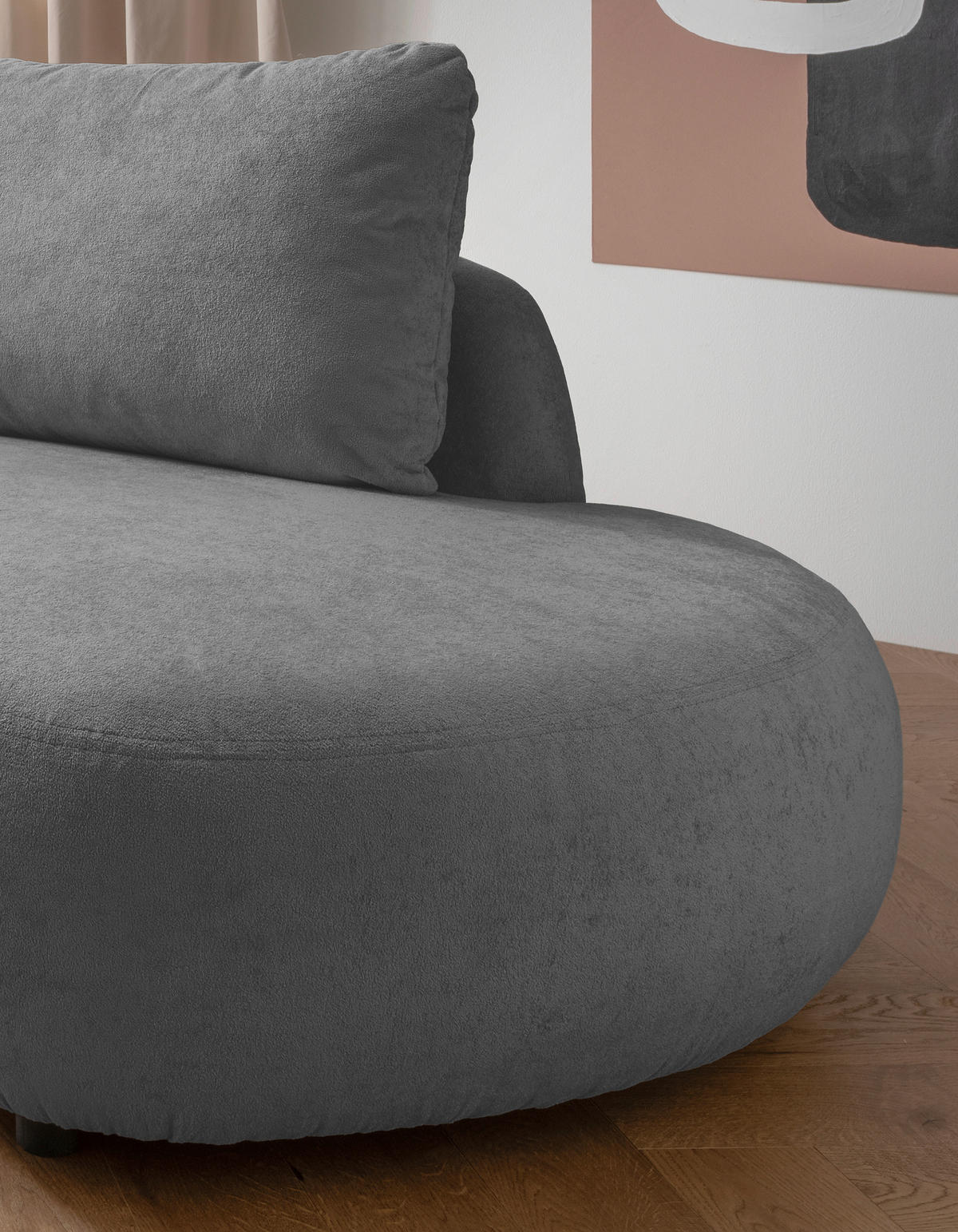 ECKSOFA in Mikrofaser Anthrazit  - Anthrazit/Schwarz, Modern, Kunststoff/Textil (139/250cm) - Livetastic