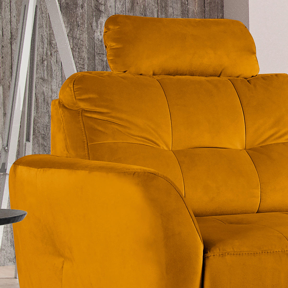 ECKSOFA in Samt Gelb  - Gelb/Buchefarben, Design, Holz/Textil (238/168cm) - Livetastic