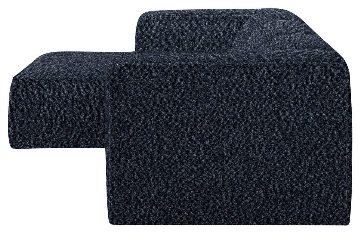 ECKSOFA in Webstoff Blau  - Blau/Schwarz, Design, Kunststoff/Textil (163/332cm) - Stylife
