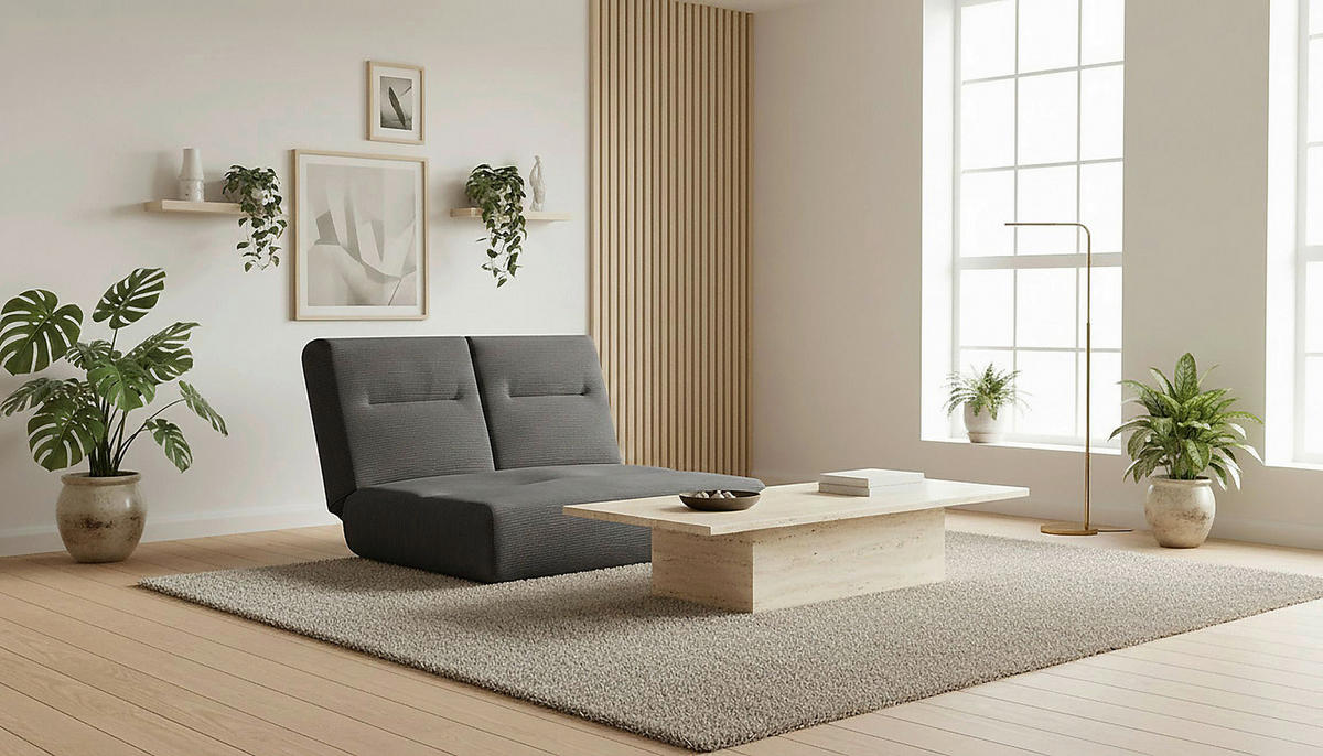 Canapea Extensibilă, textil, negru - negru, Design, textil (159/88/160cm) - Livetastic