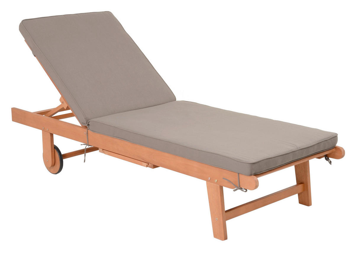 SONNENLIEGE 64/89/183 cm  - Eukalyptusholzfarben/Braun, Basics, Holz/Kunststoff (64/89/183cm) - Gardenson