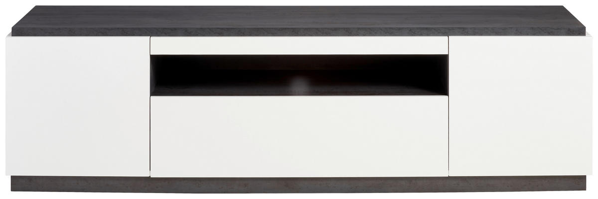 TV-ELEMENT bela, temno siva  - temno siva/bela, Design, leseni material (170/41,5/47cm) - Carryhome