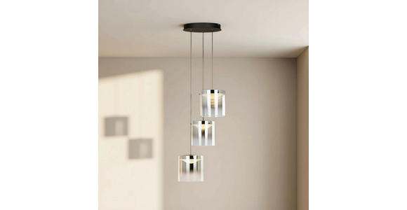 LED-HÄNGELEUCHTE Baia 40/180 cm  - Schwarz, Design, Glas/Metall (40/180cm) - Dieter Knoll