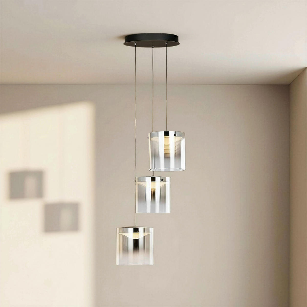 LED-HÄNGELEUCHTE Baia 40/180 cm   - Schwarz, Design, Glas/Metall (40/180cm) - Dieter Knoll