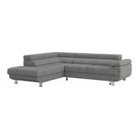 ECKSOFA in Drell Dunkelgrau  - Dunkelgrau, Modern, Textil/Metall (230/270cm) - MID.YOU