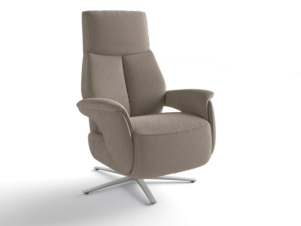 RELAXAČNÉ KRESLO, textil, taupe - strieborná/taupe, Basics, kov/textil (75/110/85cm) - Sit & More