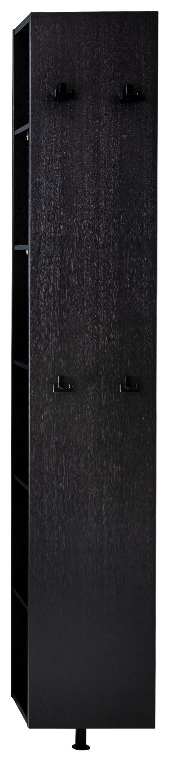 GARDEROBENPANEEL  in 34/198/29 cm  - Schwarz, Design, Holzwerkstoff (34/198/29cm) - Cassando