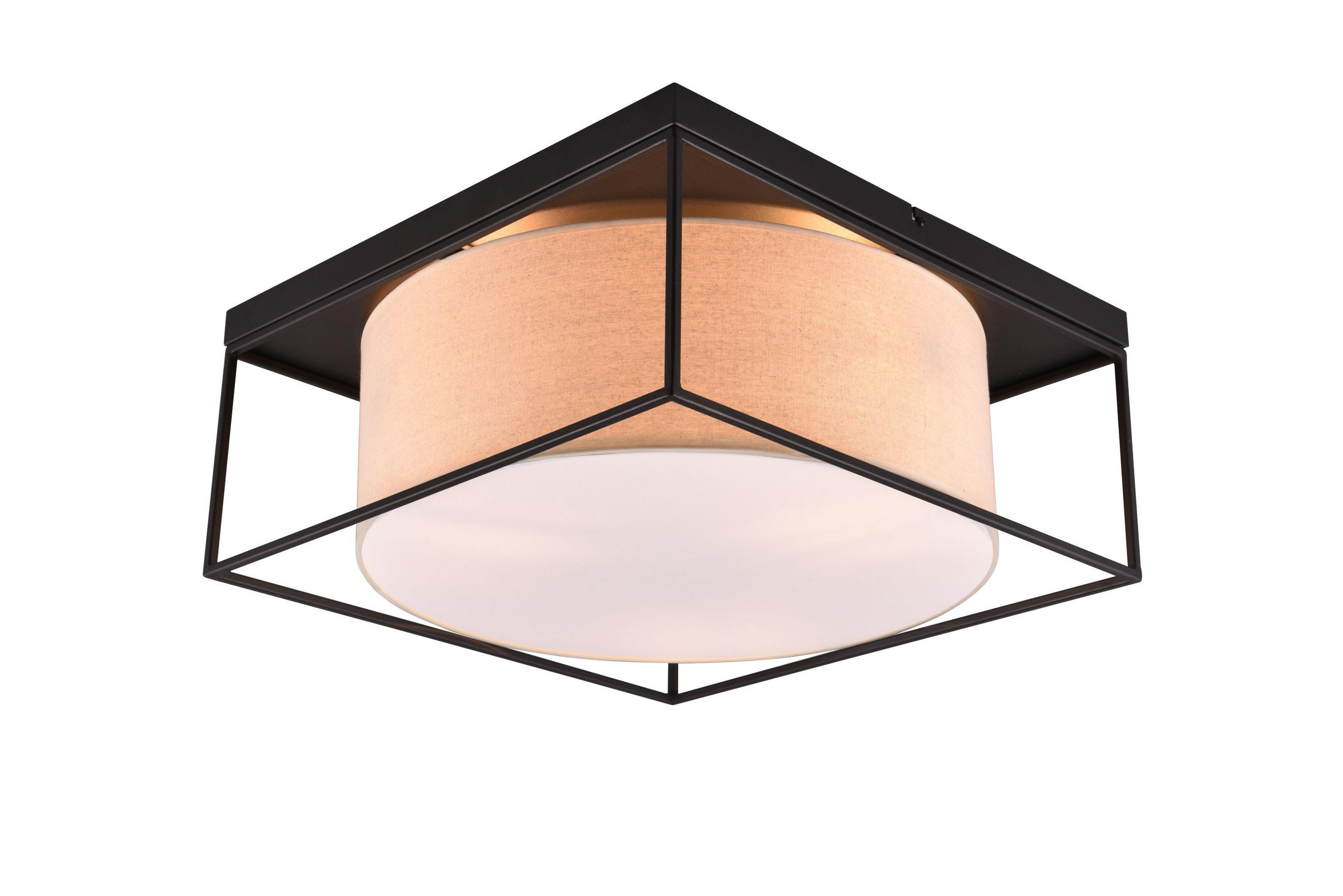 DECKENLEUCHTE    50/50/22 cm  - Beige, Basics, Textil/Metall (50/50/22cm) - Novel