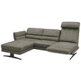 ECKSOFA in Flachgewebe Grün  176-217/259-307 cm  - Schwarz/Grün, Design, Textil/Metall (176-217/259-307cm) - Dieter Knoll