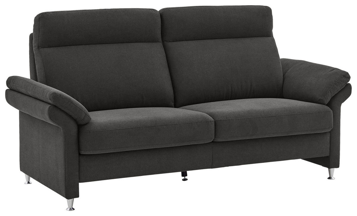 3-SITZER-SOFA in Flachgewebe Anthrazit  - Anthrazit/Alufarben, Modern, Textil/Metall (196/103/89cm) - Pure Home Comfort