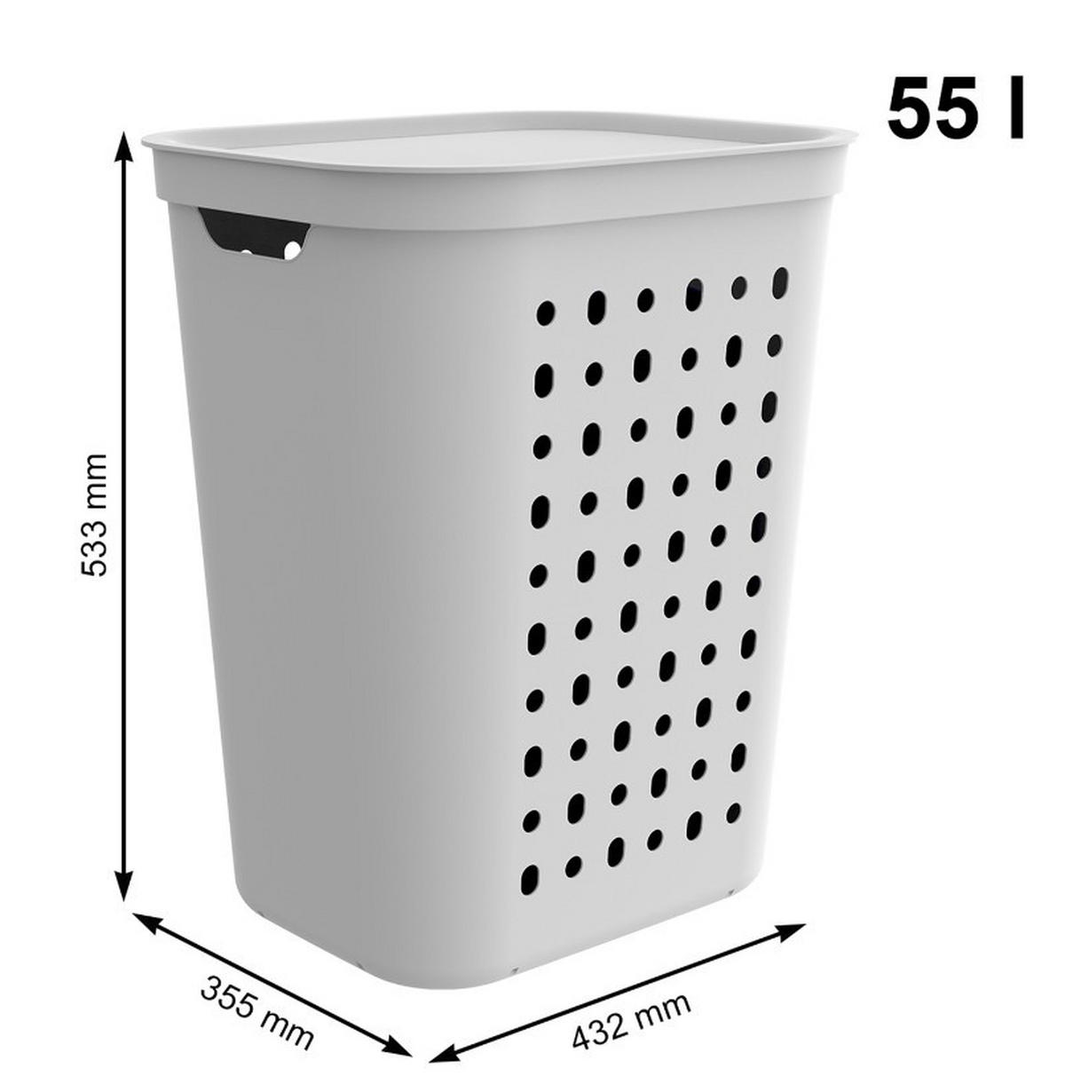 WÄSCHESAMMLER - Weiß, KONVENTIONELL, Kunststoff (35,5/53,3/43,2cm) - Rotho