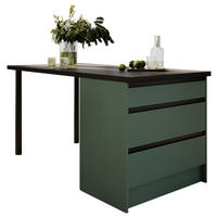 KÜCHENINSEL   in Grün, Schwarz  - Schwarz/Grau, Design, Holzwerkstoff (180/91/90cm) - MID.YOU