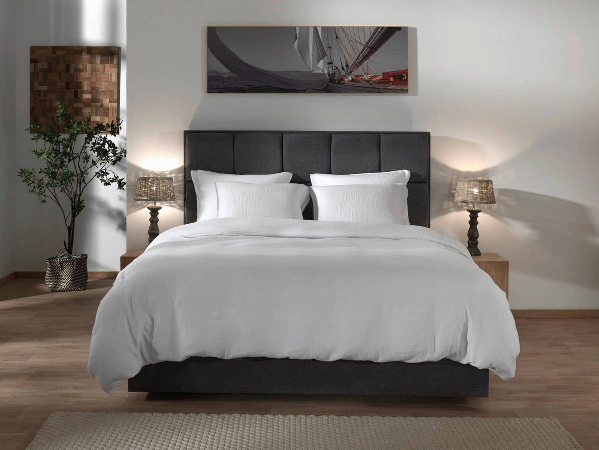 BETTWÄSCHE 2-teilig Suite-Guadeloupe Renforcé 135/200 cm  - Hellgrau, Basics, Textil (135/200cm)