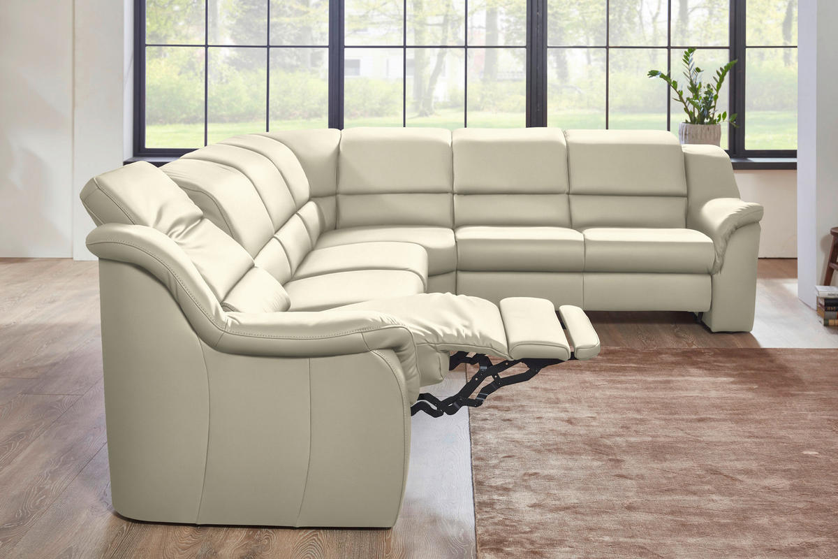 ECKSOFA  in Echtleder Creme  324/260 cm  - Chromfarben/Creme, KONVENTIONELL, Leder/Kunststoff (324/260cm) - Cantus