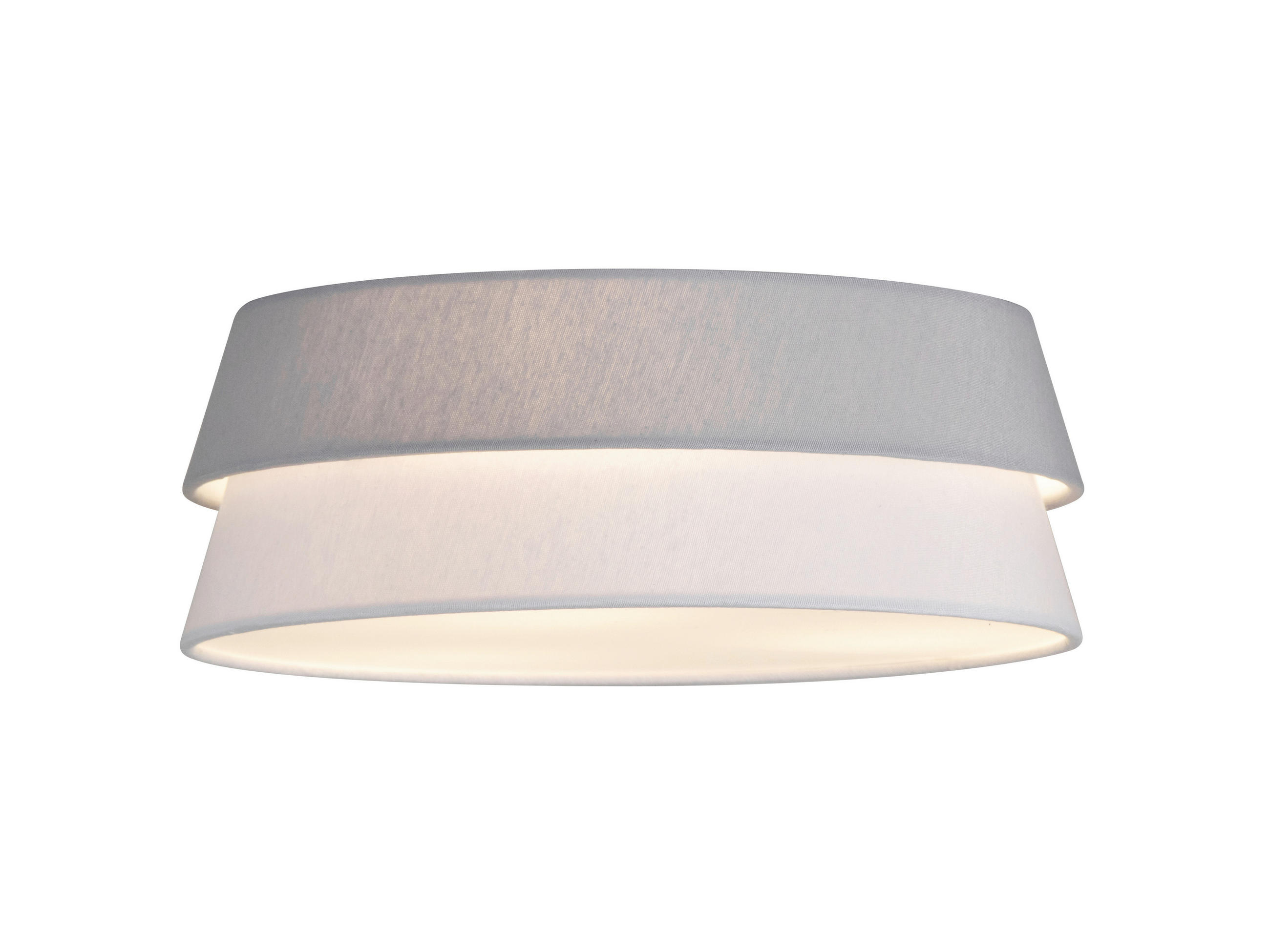 DECKENLEUCHTE 37/14 cm  - Weiß/Grau, Trend, Kunststoff/Textil (37/14cm) - Collett's Monde