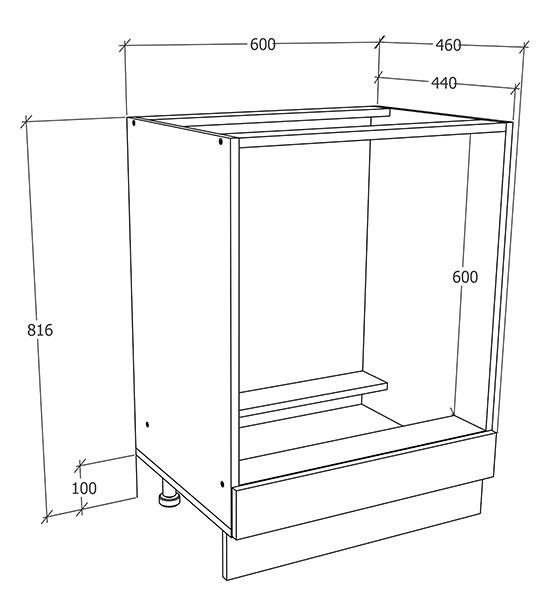 HERDUMBAUSCHRANK 60/82/46 cm  in Weiss  - Weiss, Trend, Holzwerkstoff/Kunststoff (60/82/46cm) - MID.YOU