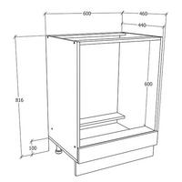 HERDUMBAUSCHRANK 60/82/46 cm  in Anthrazit, Weiss  - Weiss/Anthrazit, Trend, Holzwerkstoff/Kunststoff (60/82/46cm) - MID.YOU