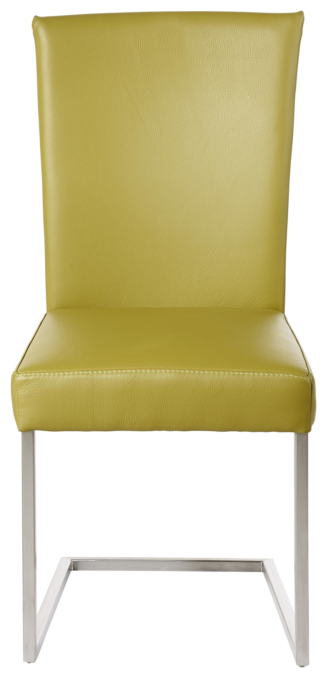 SCHWINGSTUHL  in Edelstahl Echtleder pigmentiert  - Edelstahlfarben/Grün, Design, Leder/Metall (57/95/57cm) - Musterring